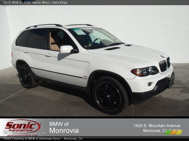 Alpine White / Sand Beige 2005 BMW X5 3.0i