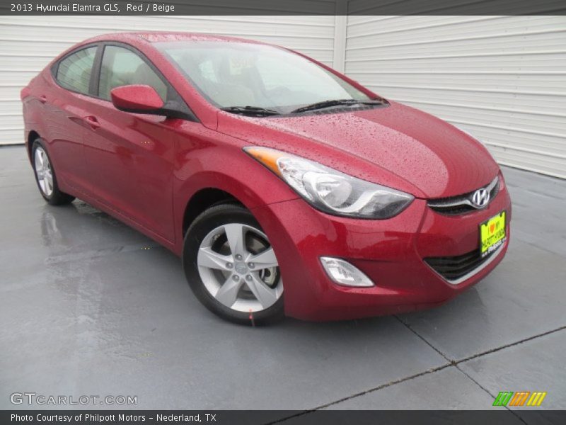 Red / Beige 2013 Hyundai Elantra GLS
