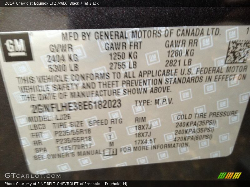 Black / Jet Black 2014 Chevrolet Equinox LTZ AWD