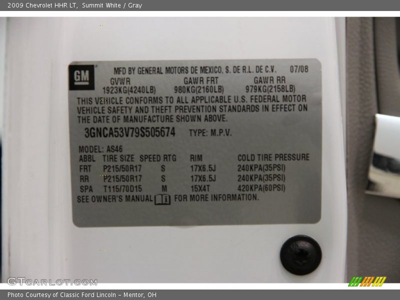 Summit White / Gray 2009 Chevrolet HHR LT