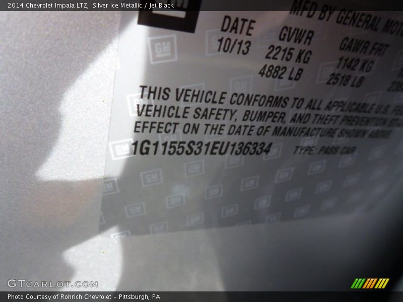 Silver Ice Metallic / Jet Black 2014 Chevrolet Impala LTZ