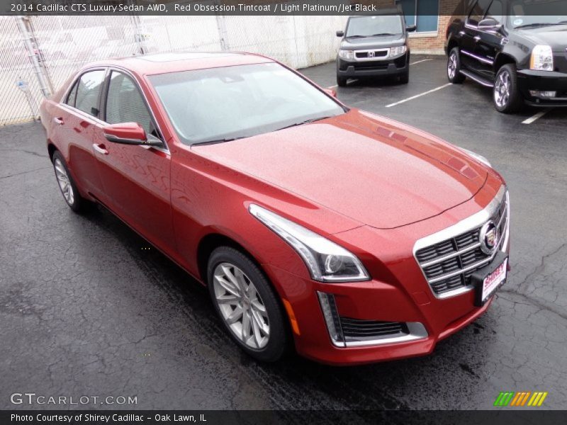 Red Obsession Tintcoat / Light Platinum/Jet Black 2014 Cadillac CTS Luxury Sedan AWD