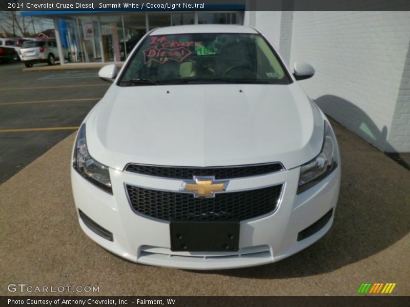 Summit White / Cocoa/Light Neutral 2014 Chevrolet Cruze Diesel