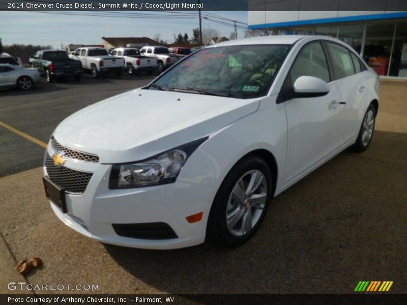 Summit White / Cocoa/Light Neutral 2014 Chevrolet Cruze Diesel