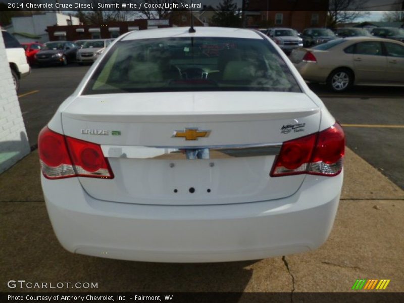 Summit White / Cocoa/Light Neutral 2014 Chevrolet Cruze Diesel