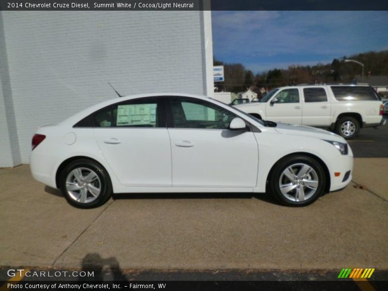 Summit White / Cocoa/Light Neutral 2014 Chevrolet Cruze Diesel