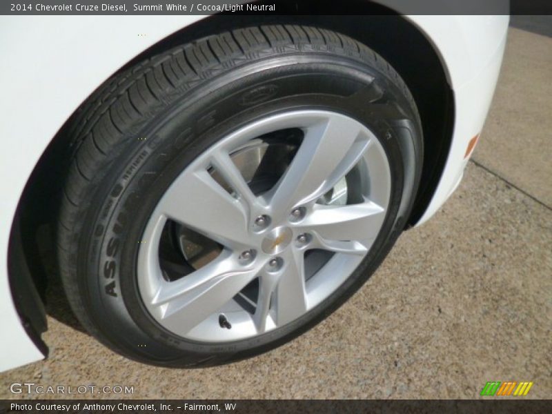 Summit White / Cocoa/Light Neutral 2014 Chevrolet Cruze Diesel