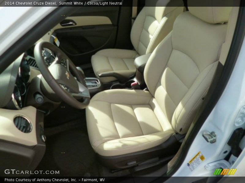 Summit White / Cocoa/Light Neutral 2014 Chevrolet Cruze Diesel