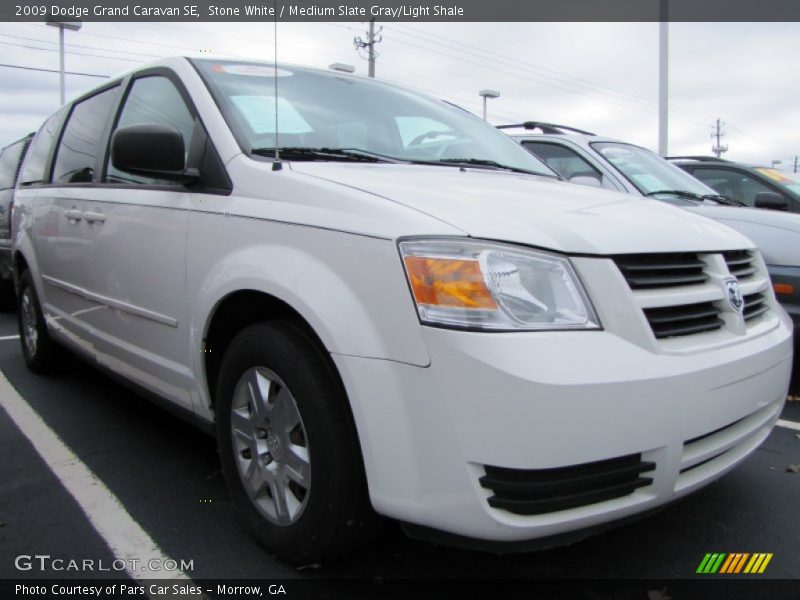 Stone White / Medium Slate Gray/Light Shale 2009 Dodge Grand Caravan SE