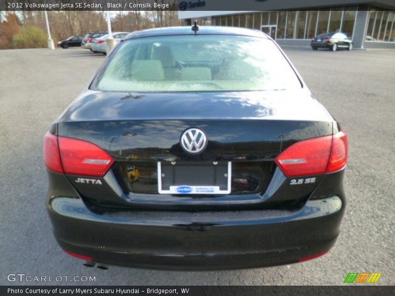 Black / Cornsilk Beige 2012 Volkswagen Jetta SE Sedan