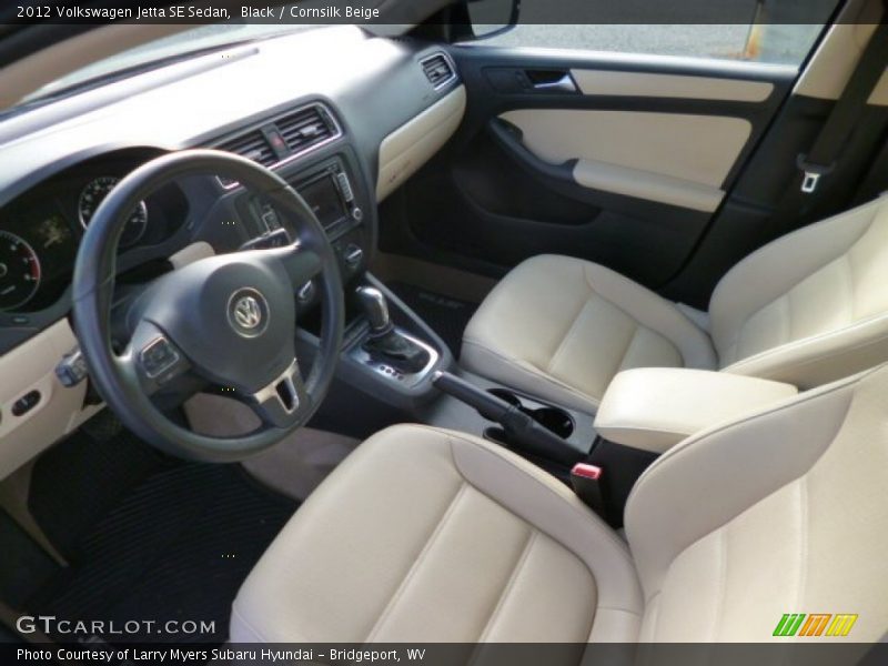 Black / Cornsilk Beige 2012 Volkswagen Jetta SE Sedan