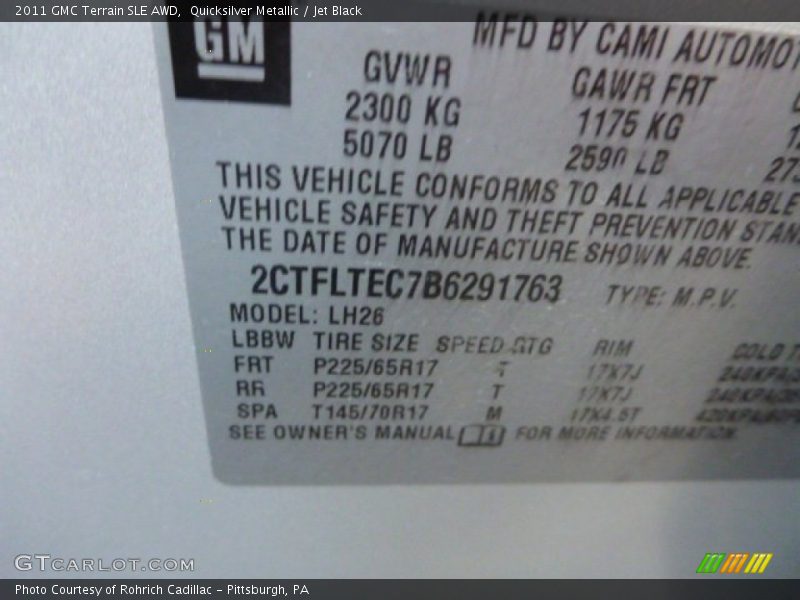 Quicksilver Metallic / Jet Black 2011 GMC Terrain SLE AWD