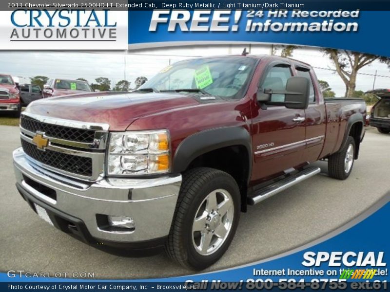 Deep Ruby Metallic / Light Titanium/Dark Titanium 2013 Chevrolet Silverado 2500HD LT Extended Cab