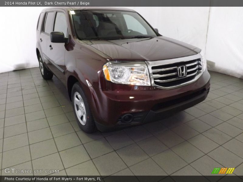 Dark Cherry Pearl / Beige 2014 Honda Pilot LX