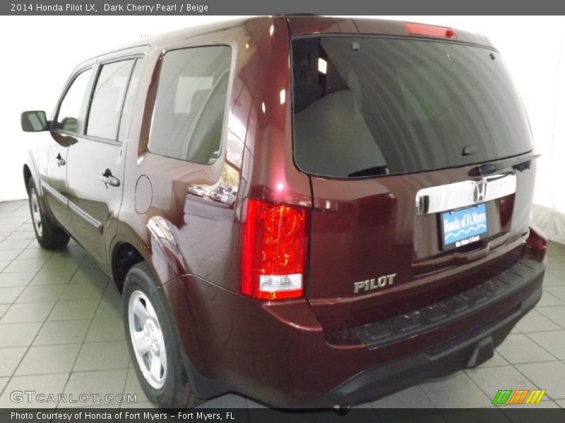 Dark Cherry Pearl / Beige 2014 Honda Pilot LX