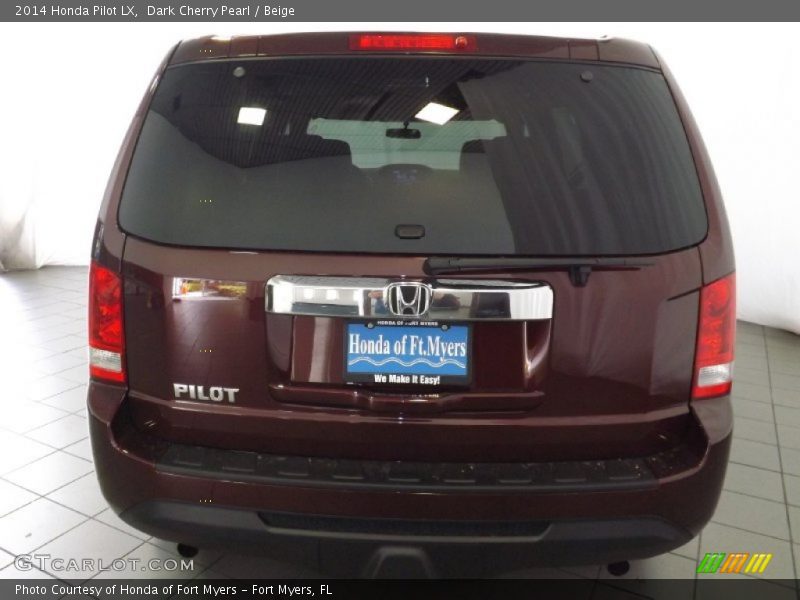 Dark Cherry Pearl / Beige 2014 Honda Pilot LX