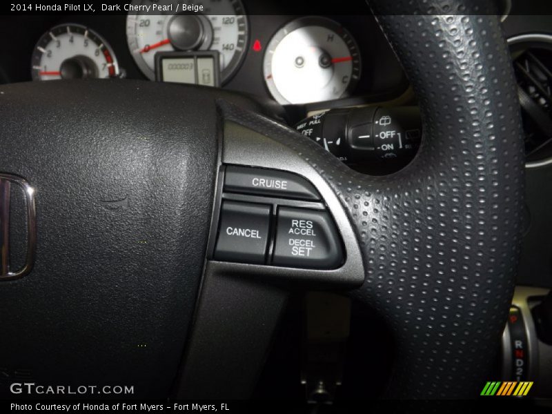 Dark Cherry Pearl / Beige 2014 Honda Pilot LX