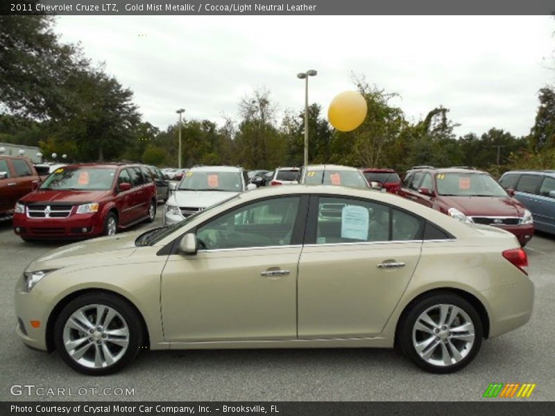 Gold Mist Metallic / Cocoa/Light Neutral Leather 2011 Chevrolet Cruze LTZ