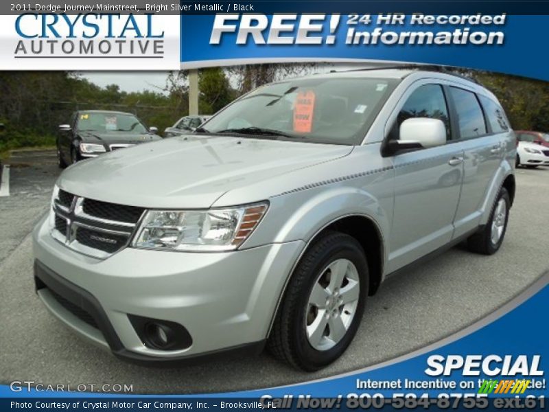 Bright Silver Metallic / Black 2011 Dodge Journey Mainstreet