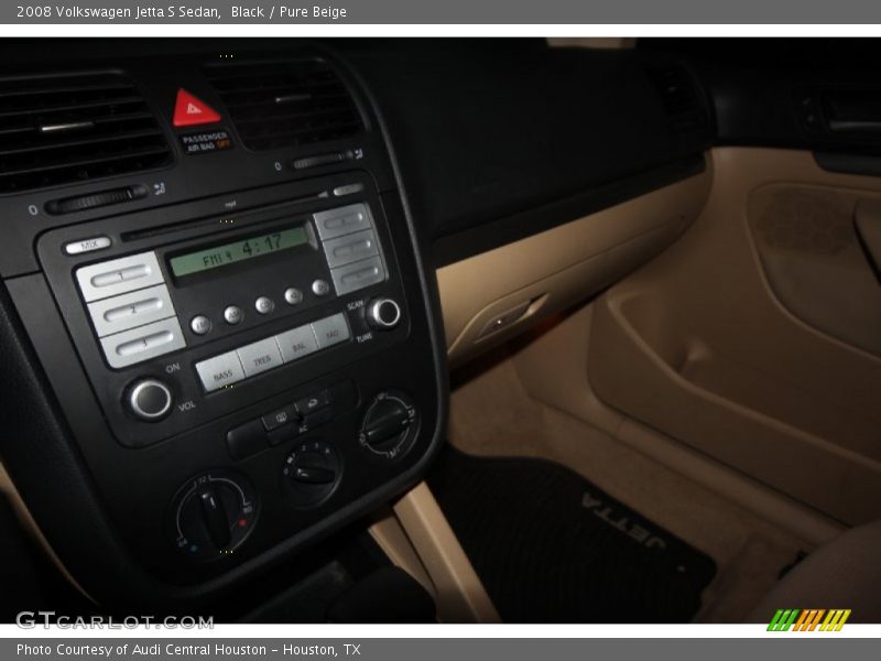 Black / Pure Beige 2008 Volkswagen Jetta S Sedan