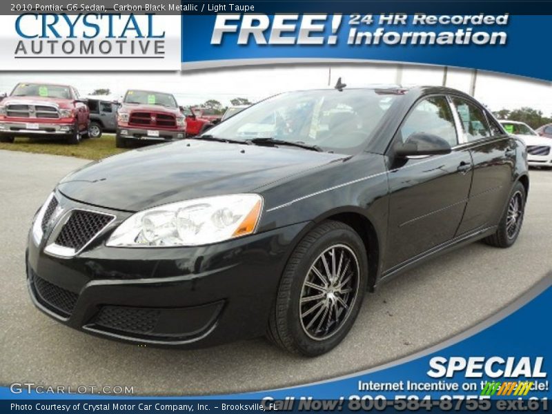Carbon Black Metallic / Light Taupe 2010 Pontiac G6 Sedan