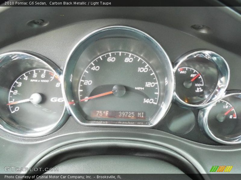 Carbon Black Metallic / Light Taupe 2010 Pontiac G6 Sedan