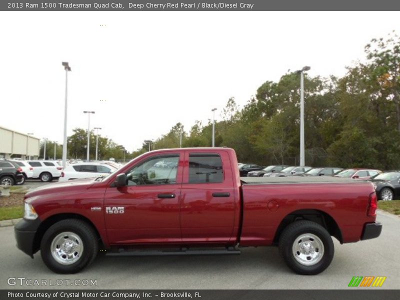 Deep Cherry Red Pearl / Black/Diesel Gray 2013 Ram 1500 Tradesman Quad Cab