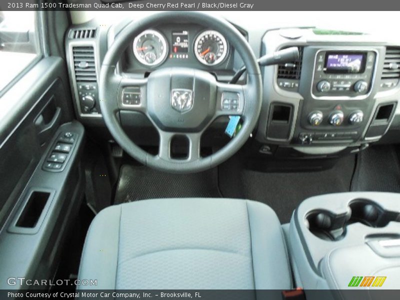 Deep Cherry Red Pearl / Black/Diesel Gray 2013 Ram 1500 Tradesman Quad Cab