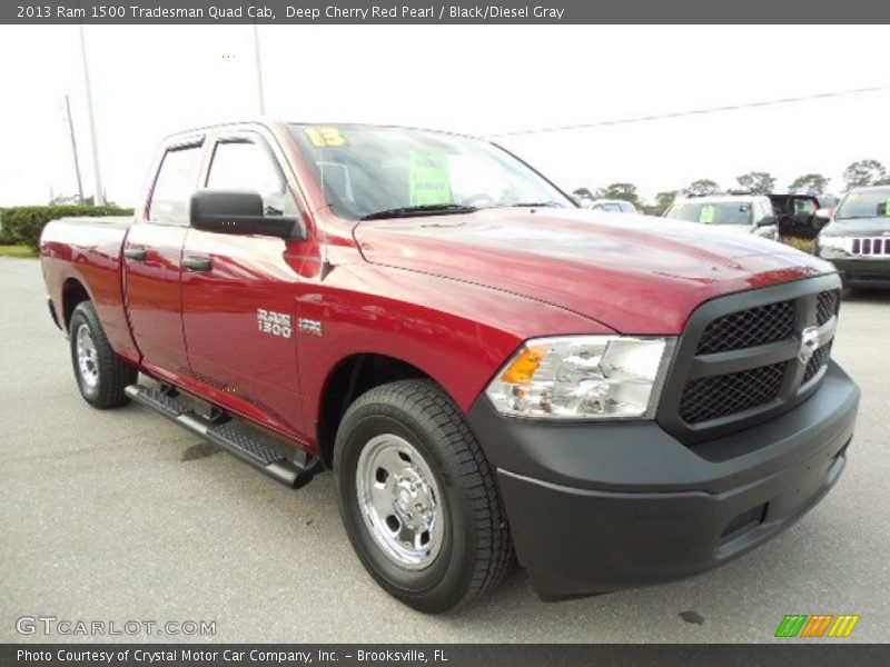 Deep Cherry Red Pearl / Black/Diesel Gray 2013 Ram 1500 Tradesman Quad Cab