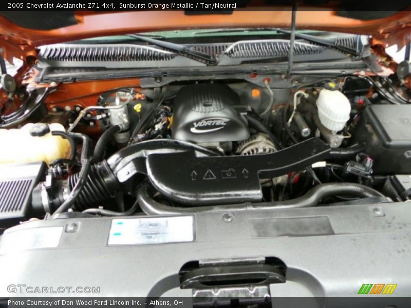 Sunburst Orange Metallic / Tan/Neutral 2005 Chevrolet Avalanche Z71 4x4