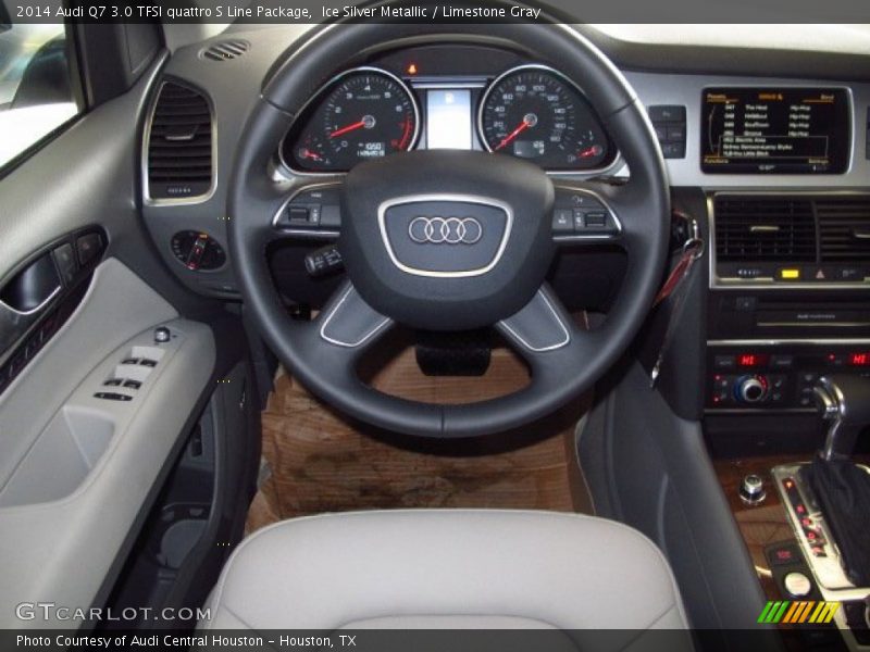 Ice Silver Metallic / Limestone Gray 2014 Audi Q7 3.0 TFSI quattro S Line Package