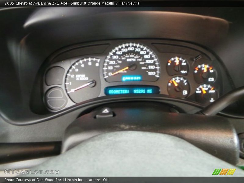 Sunburst Orange Metallic / Tan/Neutral 2005 Chevrolet Avalanche Z71 4x4