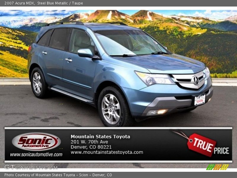 Steel Blue Metallic / Taupe 2007 Acura MDX