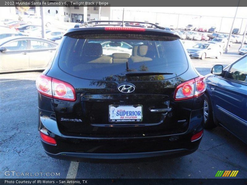 Twilight Black / Beige 2012 Hyundai Santa Fe Limited V6