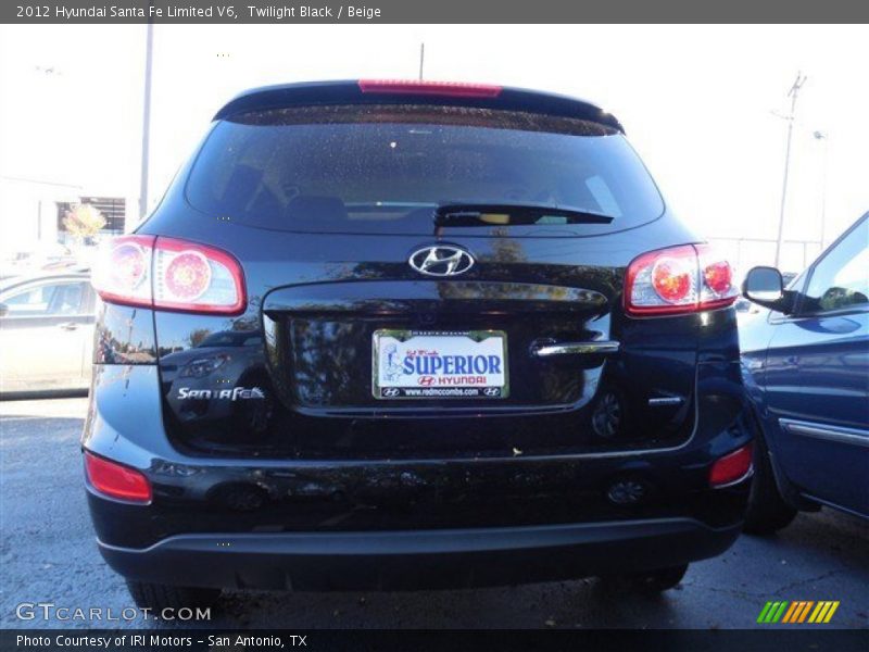 Twilight Black / Beige 2012 Hyundai Santa Fe Limited V6