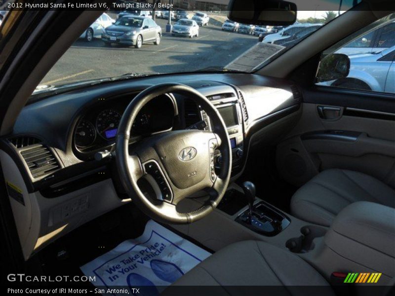 Twilight Black / Beige 2012 Hyundai Santa Fe Limited V6