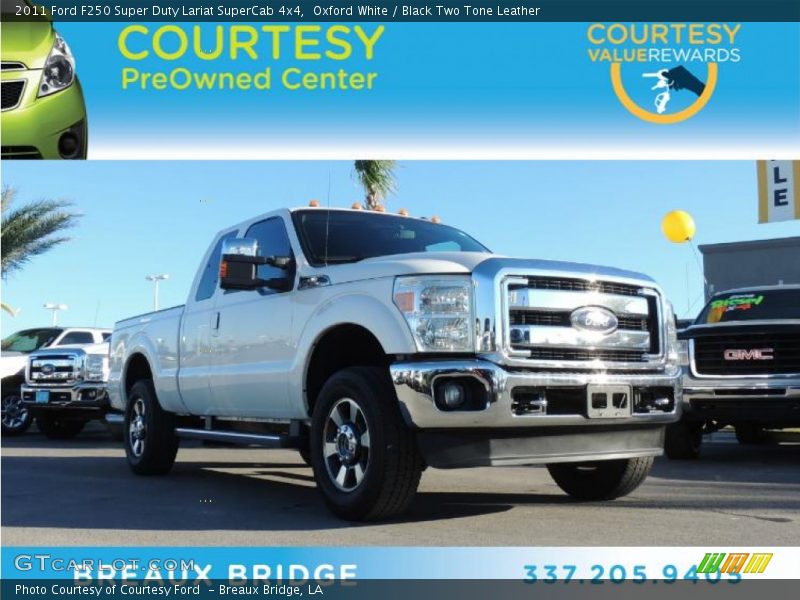 Oxford White / Black Two Tone Leather 2011 Ford F250 Super Duty Lariat SuperCab 4x4