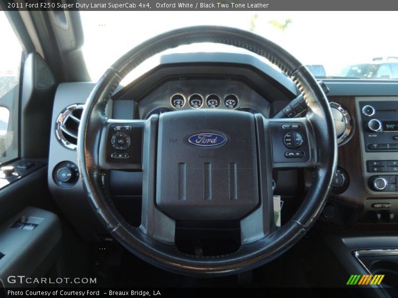 Oxford White / Black Two Tone Leather 2011 Ford F250 Super Duty Lariat SuperCab 4x4