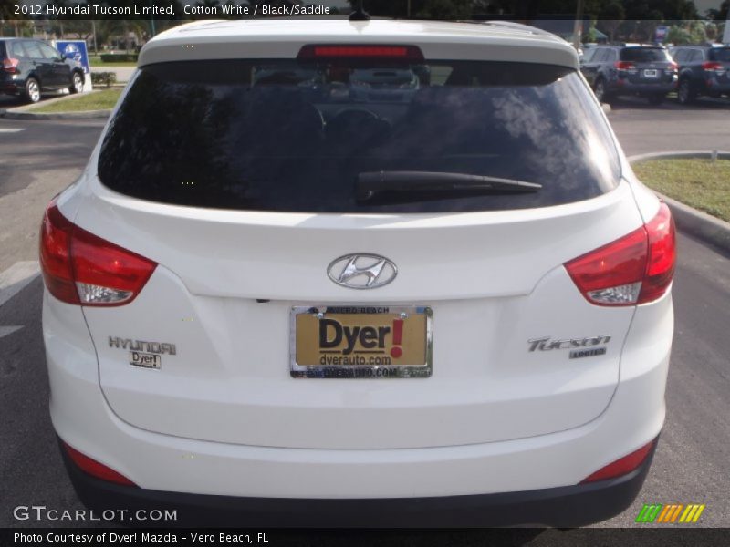 Cotton White / Black/Saddle 2012 Hyundai Tucson Limited