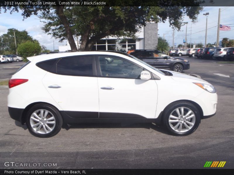 Cotton White / Black/Saddle 2012 Hyundai Tucson Limited