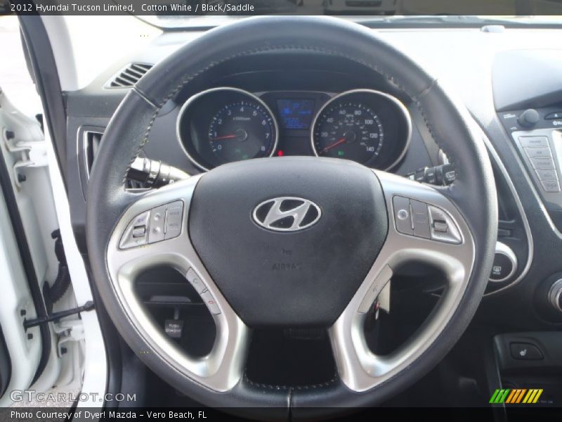 Cotton White / Black/Saddle 2012 Hyundai Tucson Limited