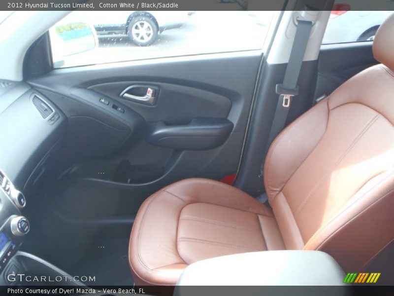 Cotton White / Black/Saddle 2012 Hyundai Tucson Limited