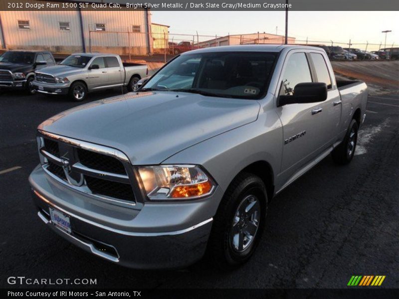 Bright Silver Metallic / Dark Slate Gray/Medium Graystone 2012 Dodge Ram 1500 SLT Quad Cab