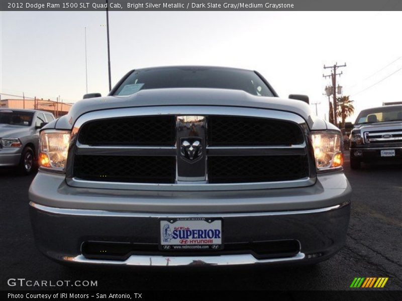 Bright Silver Metallic / Dark Slate Gray/Medium Graystone 2012 Dodge Ram 1500 SLT Quad Cab