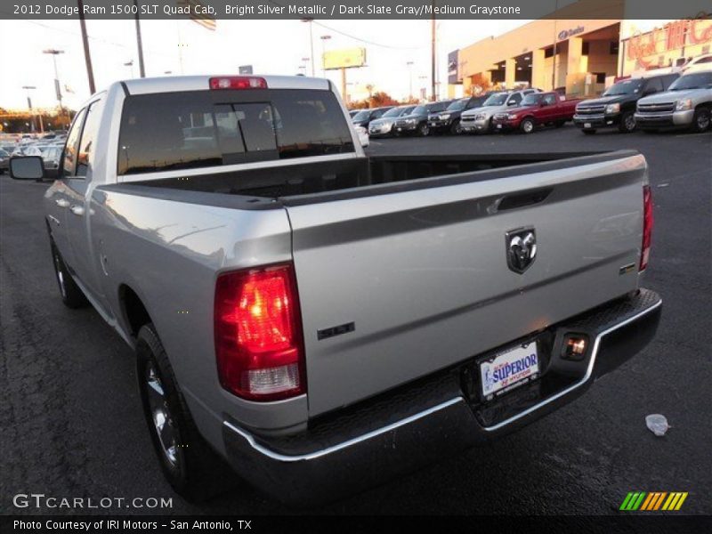 Bright Silver Metallic / Dark Slate Gray/Medium Graystone 2012 Dodge Ram 1500 SLT Quad Cab