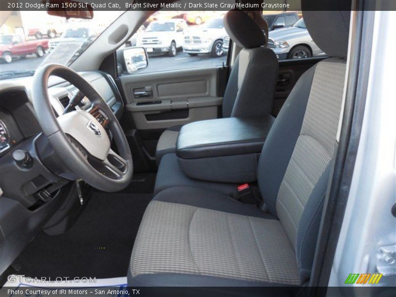 Bright Silver Metallic / Dark Slate Gray/Medium Graystone 2012 Dodge Ram 1500 SLT Quad Cab