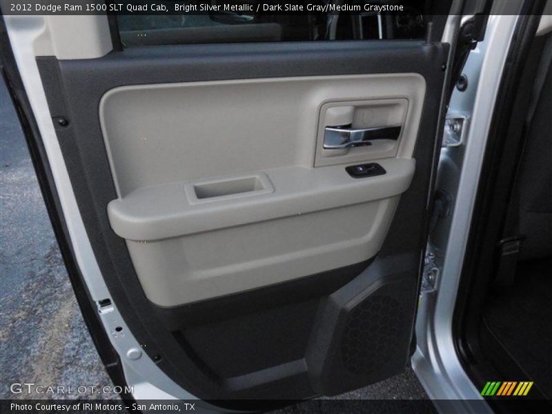Bright Silver Metallic / Dark Slate Gray/Medium Graystone 2012 Dodge Ram 1500 SLT Quad Cab