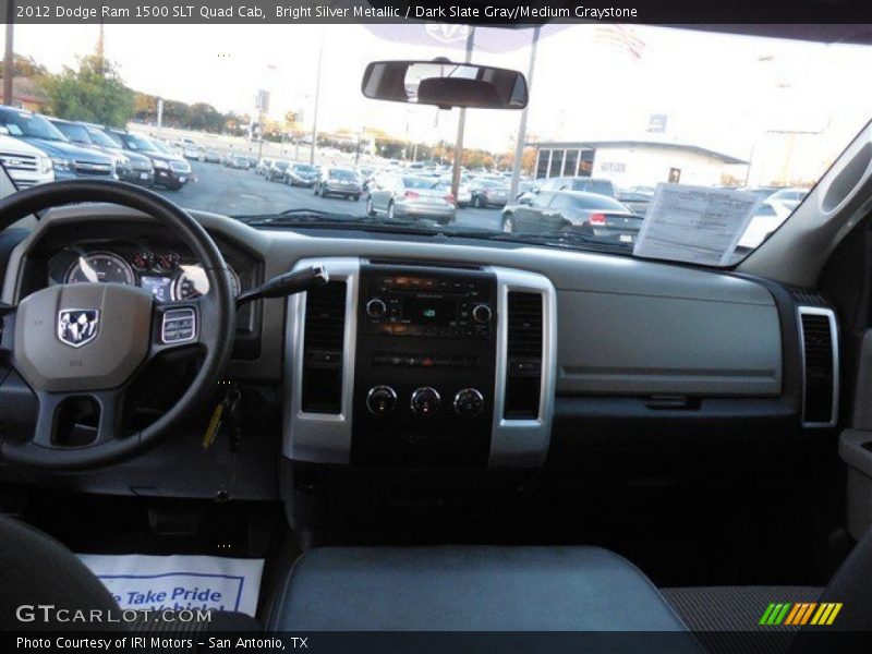 Bright Silver Metallic / Dark Slate Gray/Medium Graystone 2012 Dodge Ram 1500 SLT Quad Cab