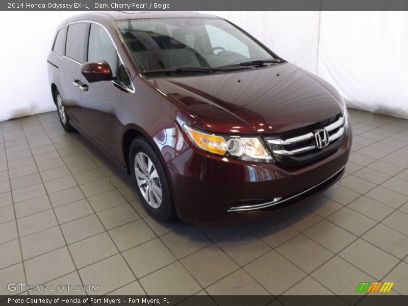 Dark Cherry Pearl / Beige 2014 Honda Odyssey EX-L