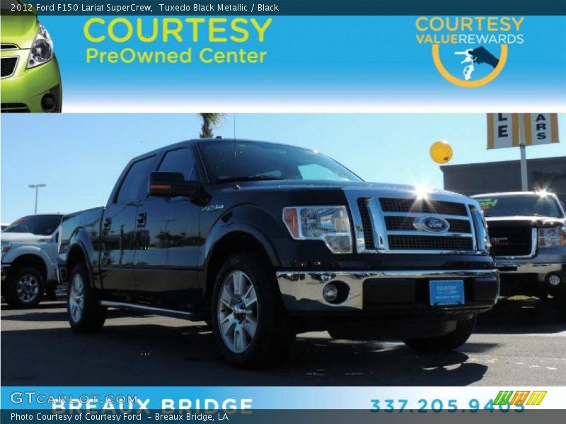 Tuxedo Black Metallic / Black 2012 Ford F150 Lariat SuperCrew